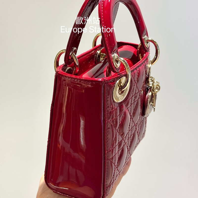 Dior 紅色漆皮 Mini Dior Lady-3