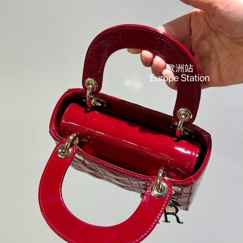 Dior 紅色漆皮 Mini Dior Lady-5