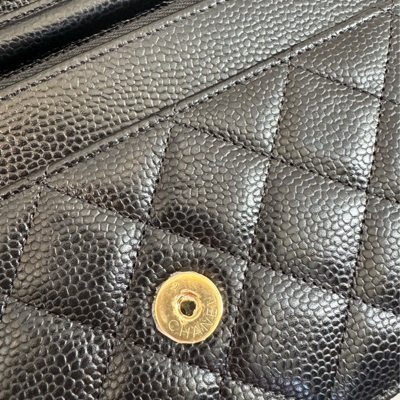 Chanel黑荔枝金雙C woc-15