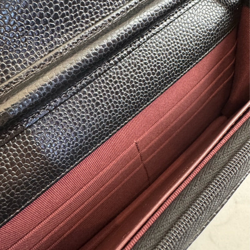 Chanel黑荔枝金雙C woc-23