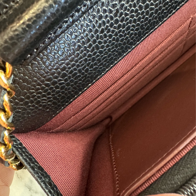 Chanel黑荔枝金雙C woc-24