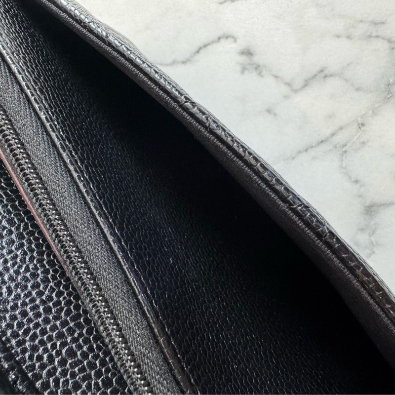 Chanel黑荔枝金雙C woc-32