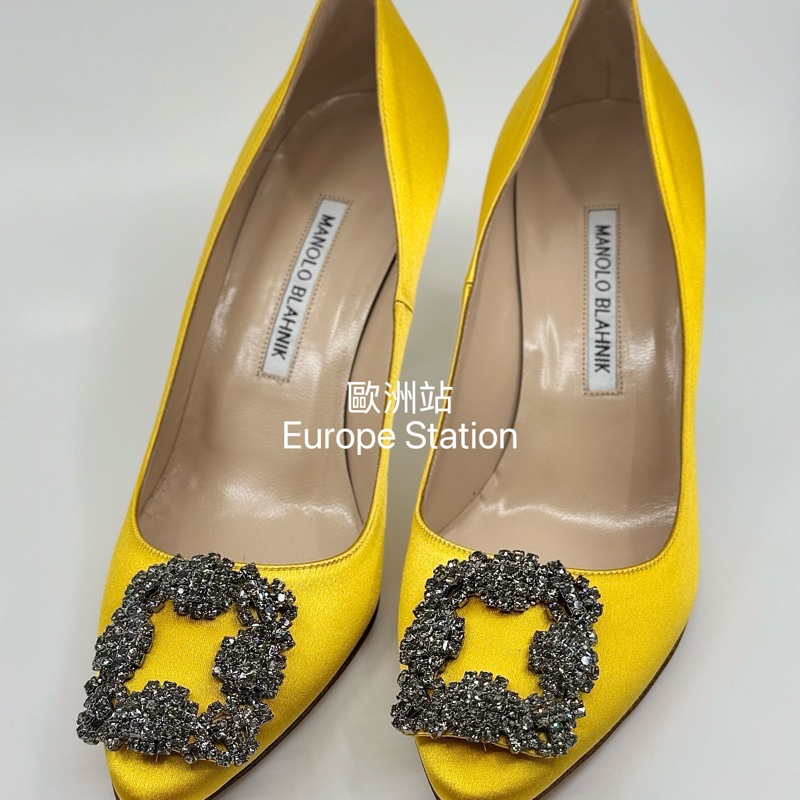 Manolo Blahnik 黃色高踭鞋-0