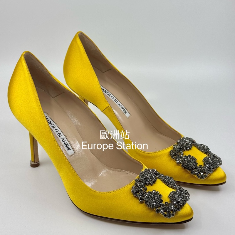 Manolo Blahnik 黃色高踭鞋-2
