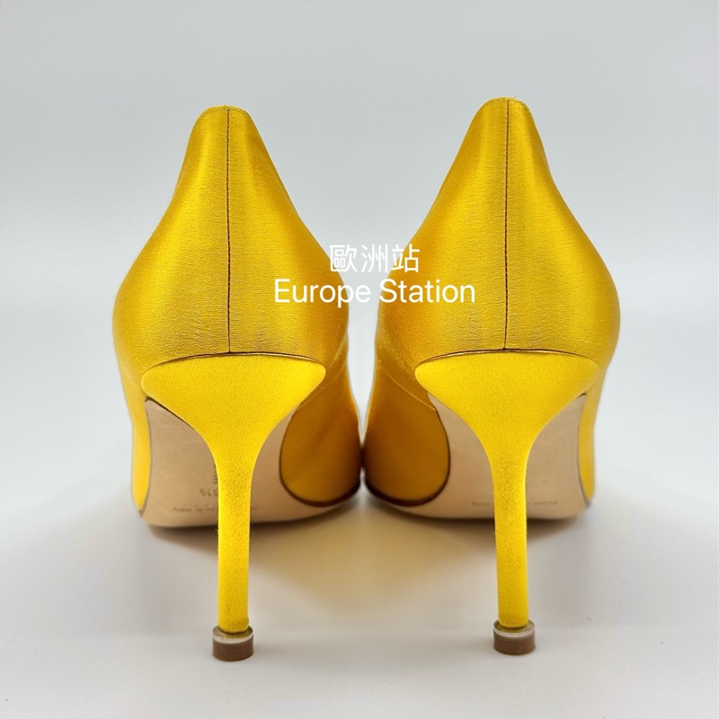 Manolo Blahnik 黃色高踭鞋-4