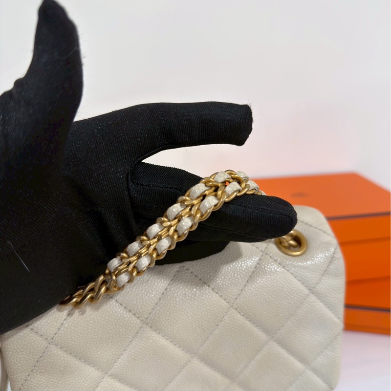 全網最低價🧚‍♀️成色99新🆕Chanel香奈兒白金菱格紋鏈條雙肩後背包手提包-11