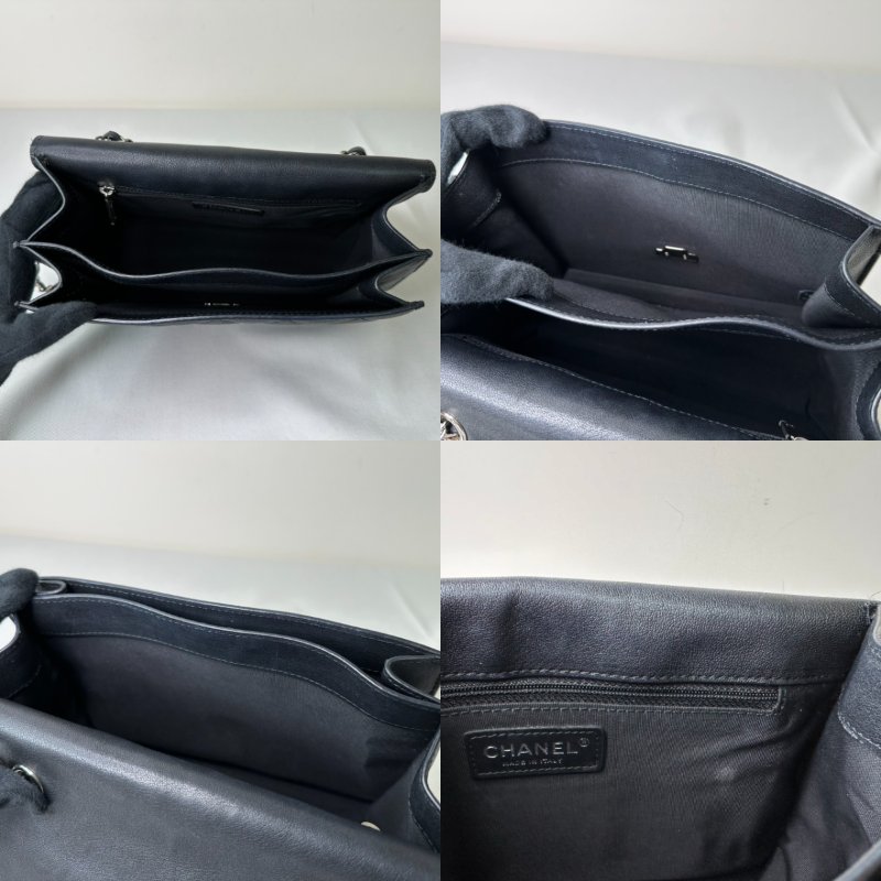 CHANEL 古巴黑銀鴛鴦扣鏈條包-7