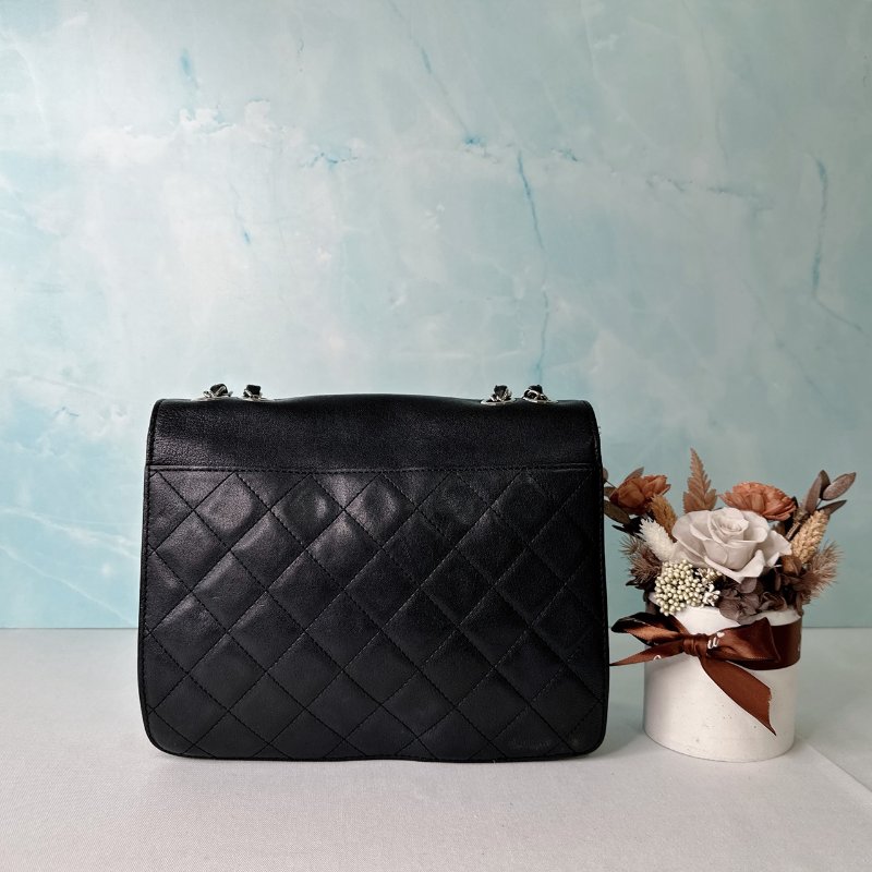 CHANEL 古巴黑銀鏈條包-1