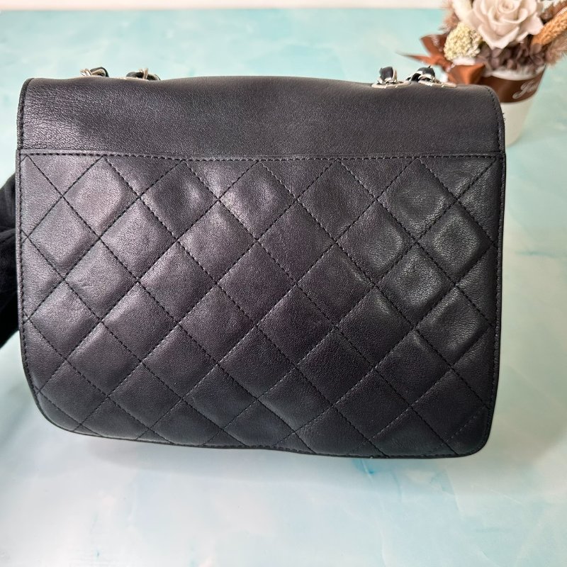 CHANEL 古巴黑銀鏈條包-6