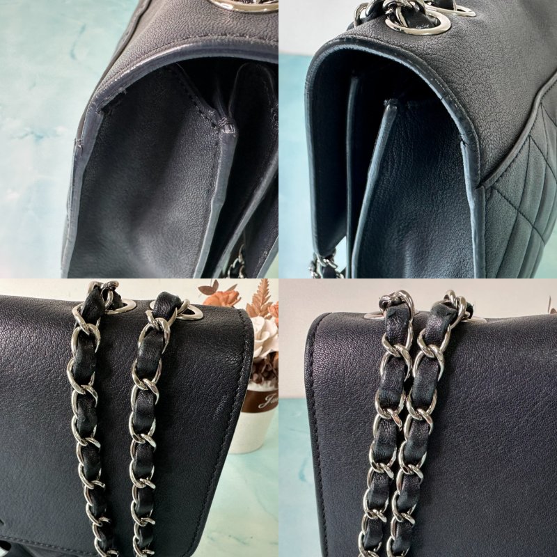 CHANEL 古巴黑銀鏈條包-7