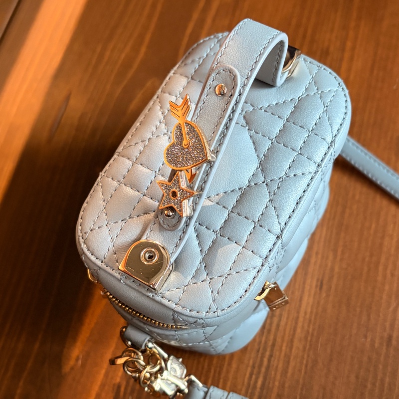 DIOR Lady Dior Micro Mini Vanity迪奧戴妃微型化妝包 超迷你 霧霾藍-1