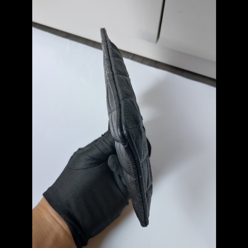 Chanel 黑荔枝皮Boy 系列扁長夾-9