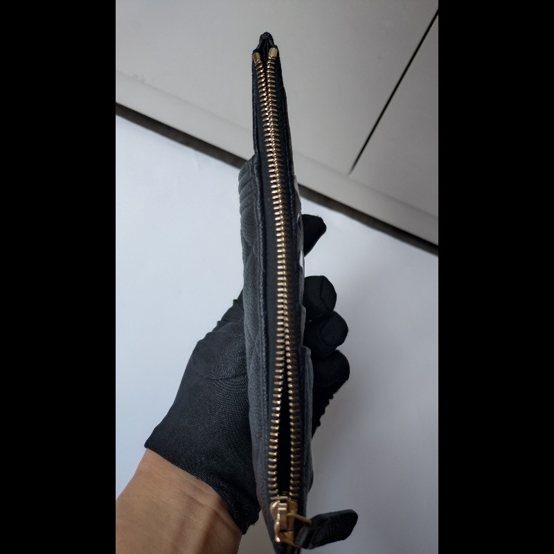 Chanel 黑荔枝皮Boy 系列扁長夾-11