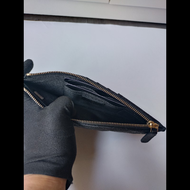 Chanel 黑荔枝皮Boy 系列扁長夾-16