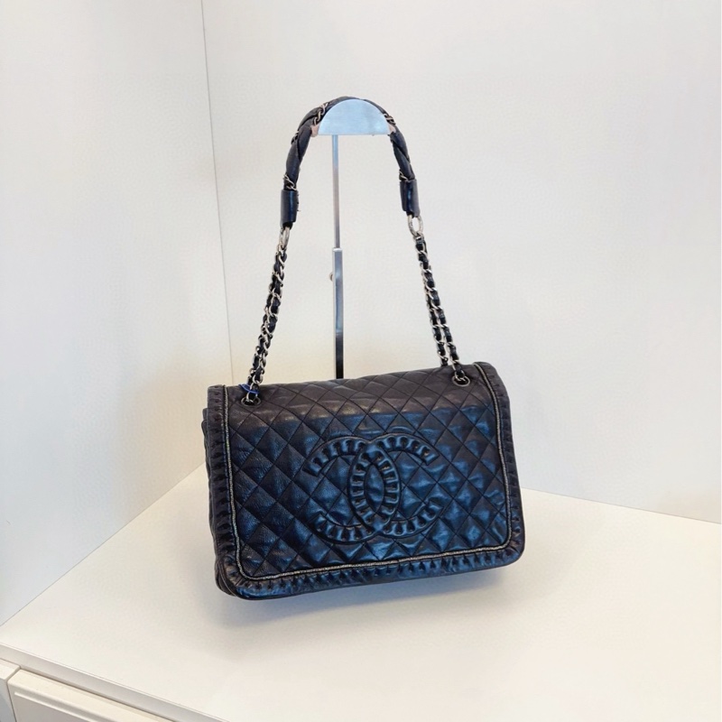 ✨Chanel 翻蓋單肩包 絕版 牛皮 98新 裡外乾淨🖤-3