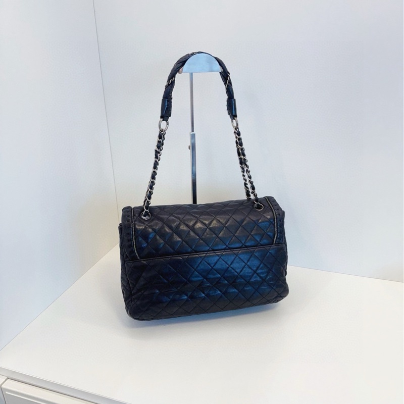 ✨Chanel 翻蓋單肩包 絕版 牛皮 98新 裡外乾淨🖤-4