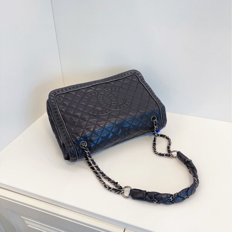 ✨Chanel 翻蓋單肩包 絕版 牛皮 98新 裡外乾淨🖤-6