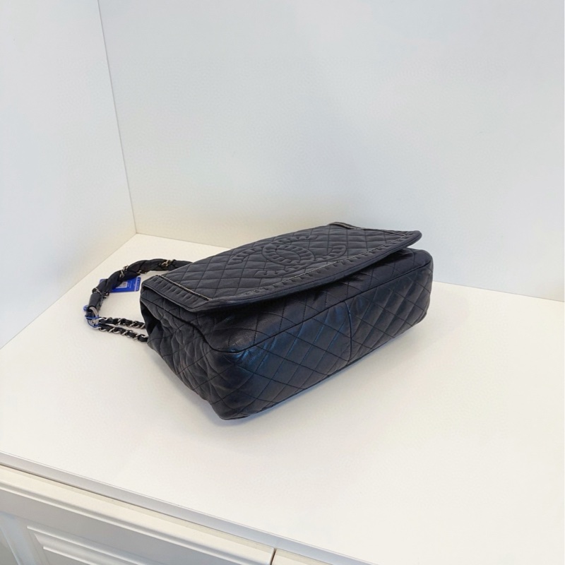 ✨Chanel 翻蓋單肩包 絕版 牛皮 98新 裡外乾淨🖤-7