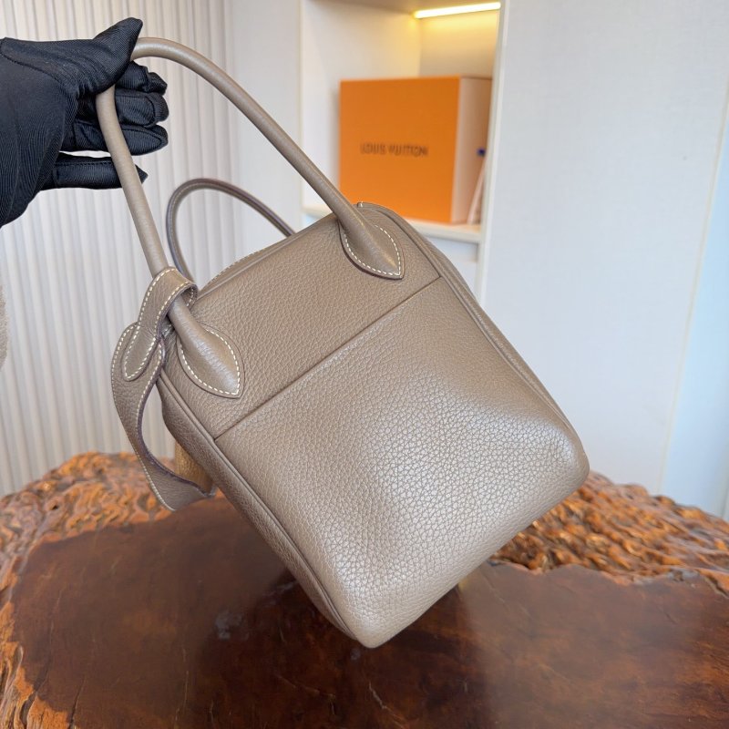 愛馬仕/Hermes Lindy30 大象灰銀扣 A刻 tc皮 手提肩背包-2