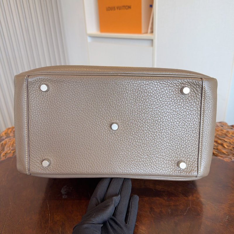 愛馬仕/Hermes Lindy30 大象灰銀扣 A刻 tc皮 手提肩背包-5