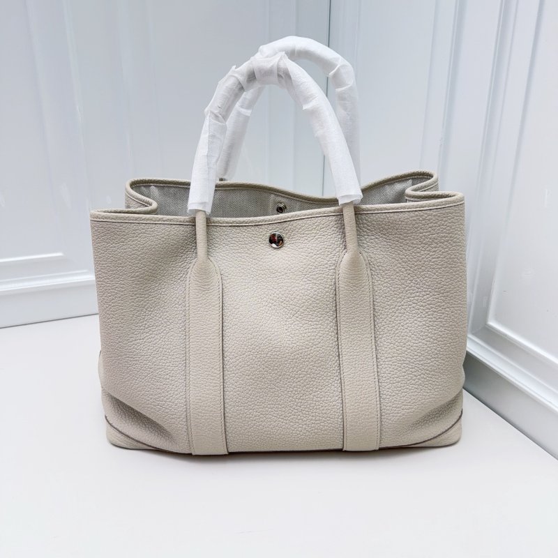 Hermes愛馬仕 Garden Party花園包 C刻 冰川白 手提包-1