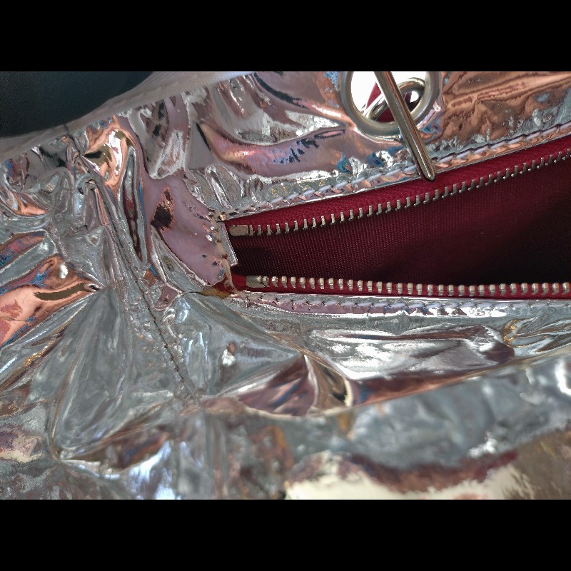 Chanel 銀鍊藍布銀白雙C5號托特包-27