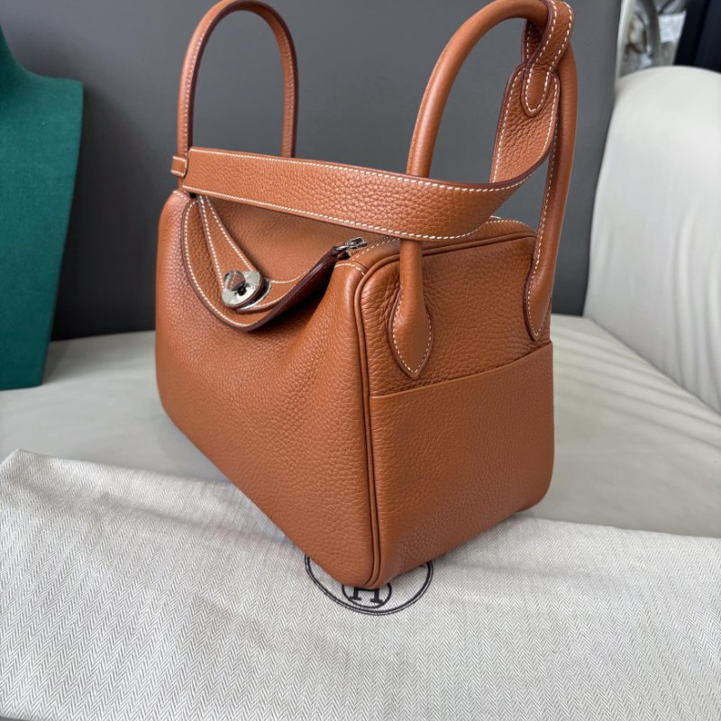 閒置新 愛馬仕Hermes 金棕銀扣lindy26 Z刻 tc皮-3