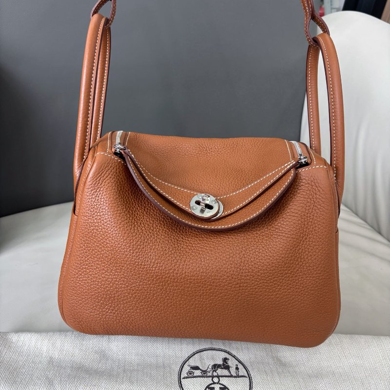 閒置新 愛馬仕Hermes 金棕銀扣lindy26 Z刻 tc皮-5