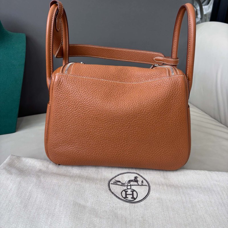 閒置新 愛馬仕Hermes 金棕銀扣lindy26 Z刻 tc皮-6