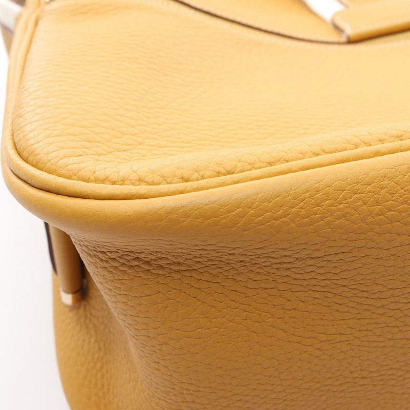 愛馬仕 Bourlingue 肩背包，Clemence 皮革，棕色/白色，二手，女士 GHE R-8