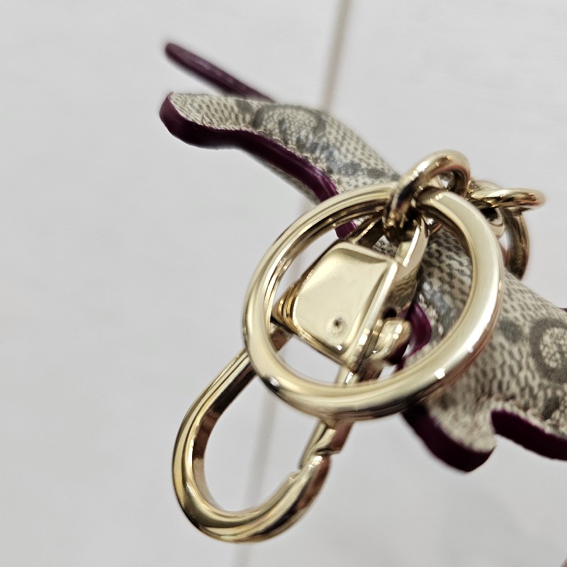 [狗奴必備🤣] Gucci老花棕色深紫皮革小狗吊飾-11