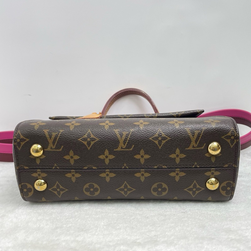 Lv/路易威登   經典老花cluny克魯尼 粉拼肩帶  尺寸：25*20*10-3