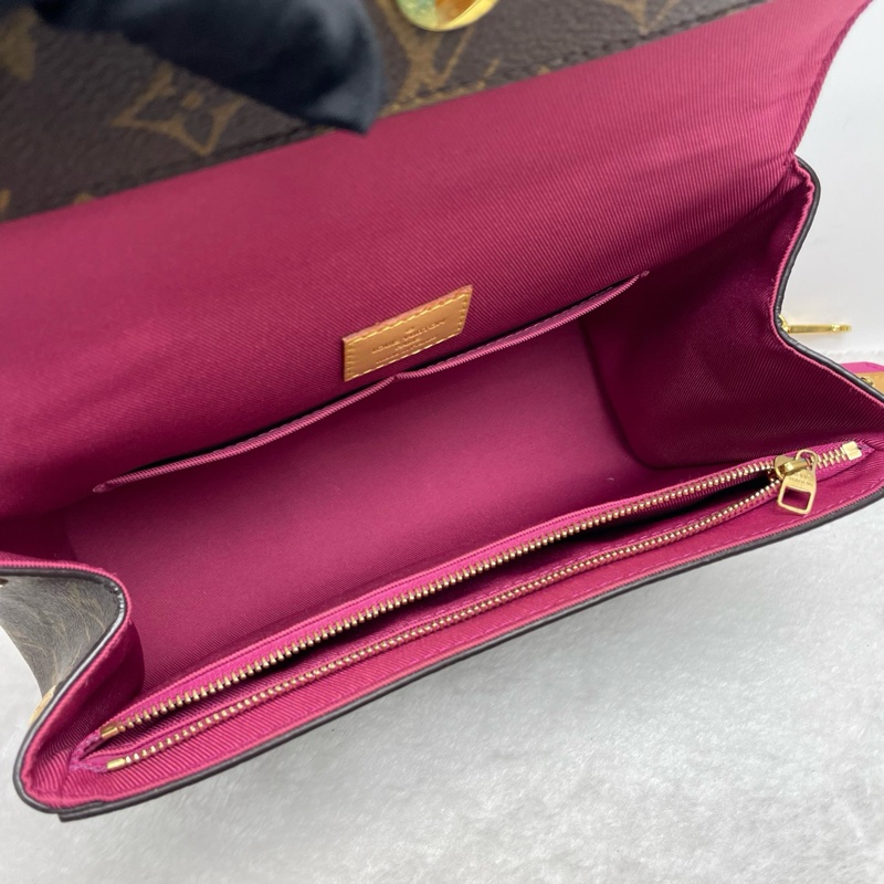 Lv/路易威登   經典老花cluny克魯尼 粉拼肩帶  尺寸：25*20*10-5