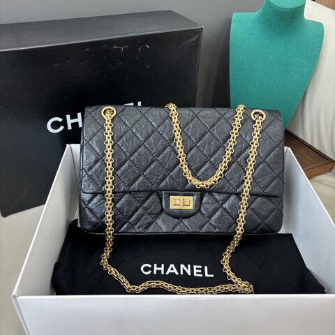 香奈兒/Chanel 黑金2.55中號鏈條肩背包