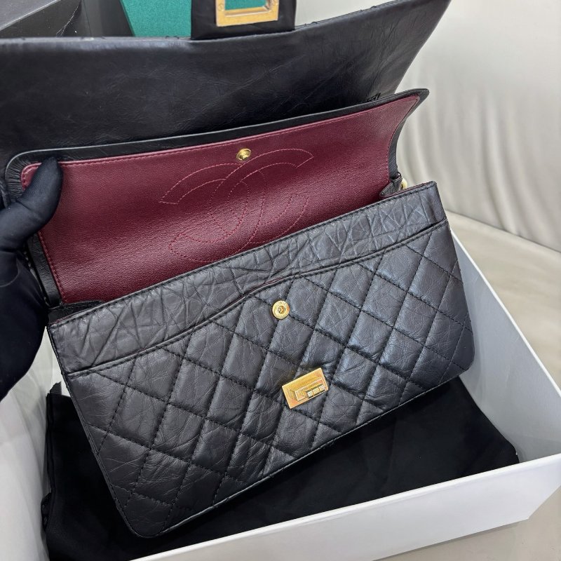 香奈兒/Chanel 黑金2.55中號鏈條肩背包-7