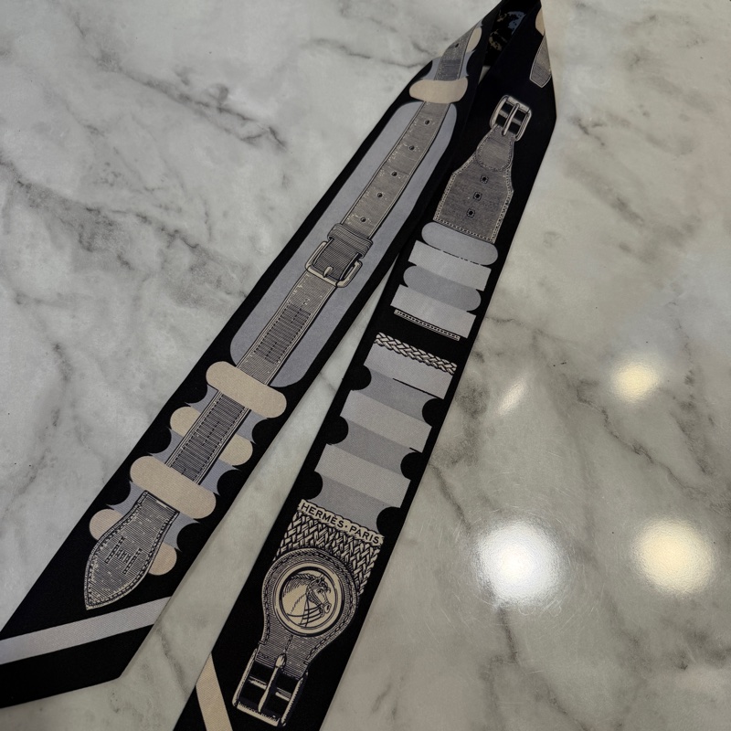 Hermes 黑底皮帶圖案Bride a Bloc Twilly-10