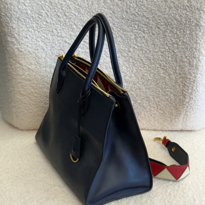 99新Prada Galleria手提包，經典十字紋牛皮，帶原裝拼色寬肩帶，尺寸31*15*23，-2