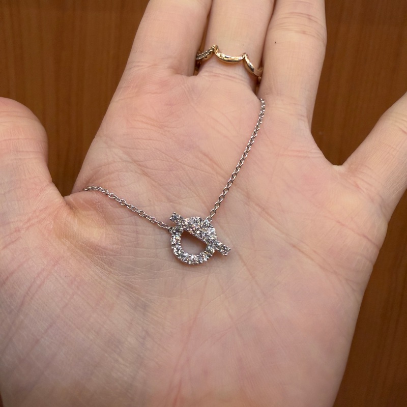 Hermes 白K金滿鑽Fintsse項鍊-2