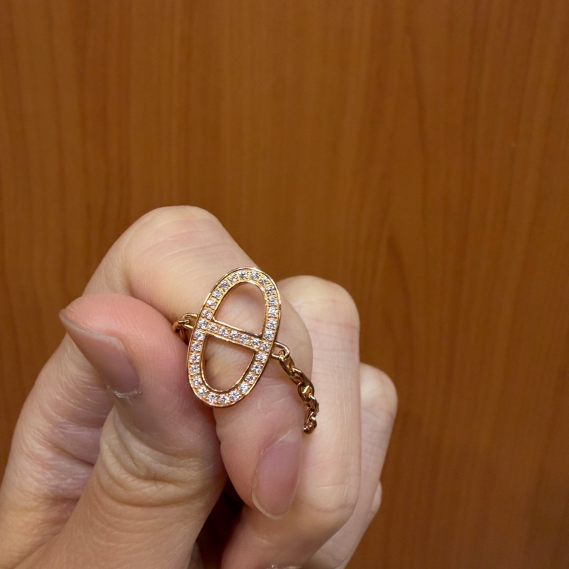 Hermes 750玫瑰金滿鑽豬鼻手鍊-2