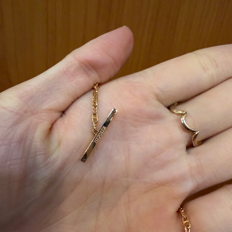 Hermes 750玫瑰金滿鑽豬鼻手鍊-5