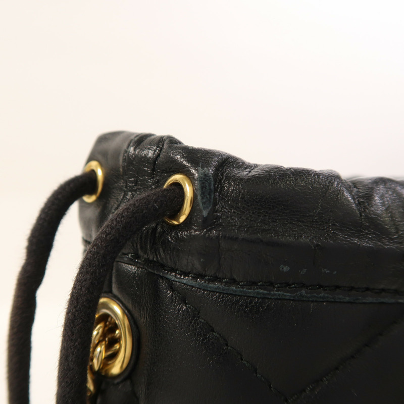 GUCCI 牛皮皮革GG Marmont Mini Bucket金扣鏈帶肩背袋-14