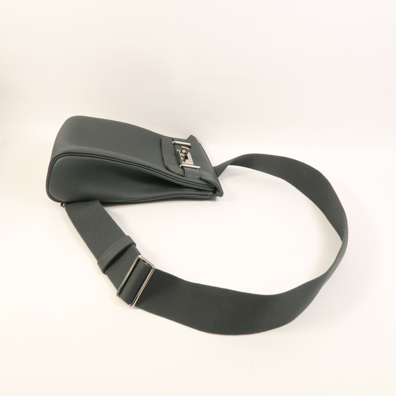 HERMES Togo皮革Hac A Dos PM銀扣背包Vert Mangrove-7