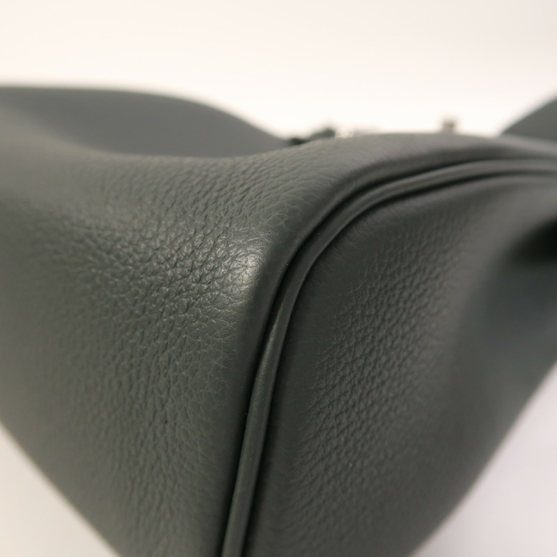 HERMES Togo皮革Hac A Dos PM銀扣背包Vert Mangrove-10