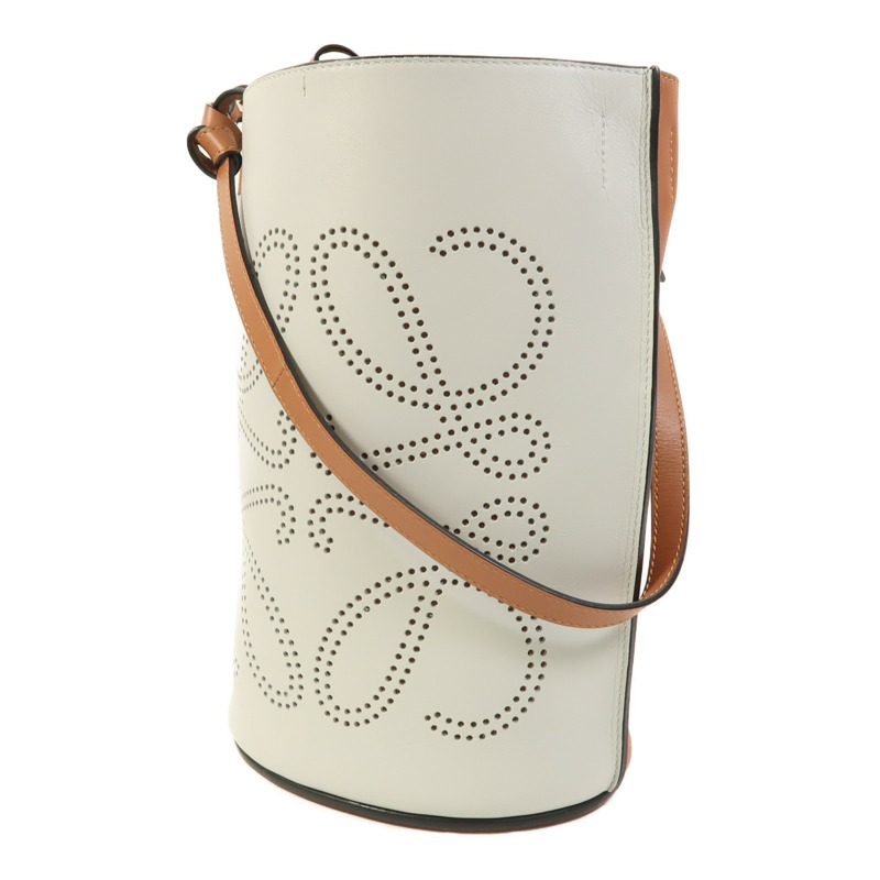 LOEWE 牛皮皮革Gate Anagram Bucket金扣肩背袋-2
