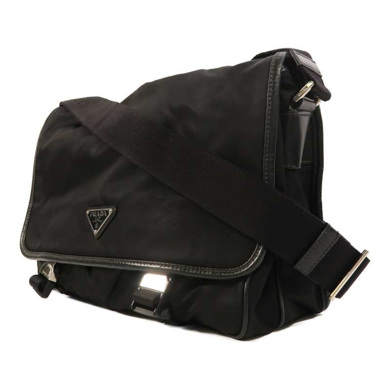 PRADA 尼龍Messenger Bag銀扣肩背袋-2
