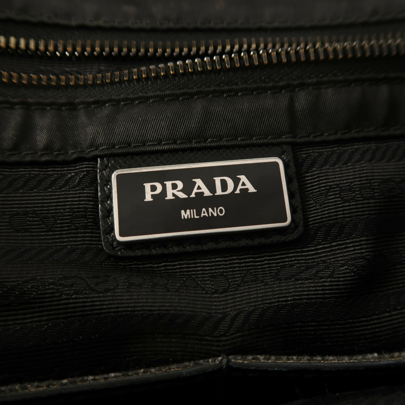 PRADA 尼龍Messenger Bag銀扣肩背袋-5