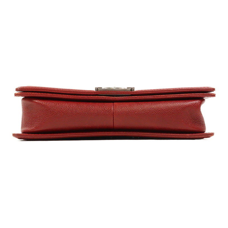 CHANEL 牛皮皮革Boy 28銀扣鏈帶肩背袋-3