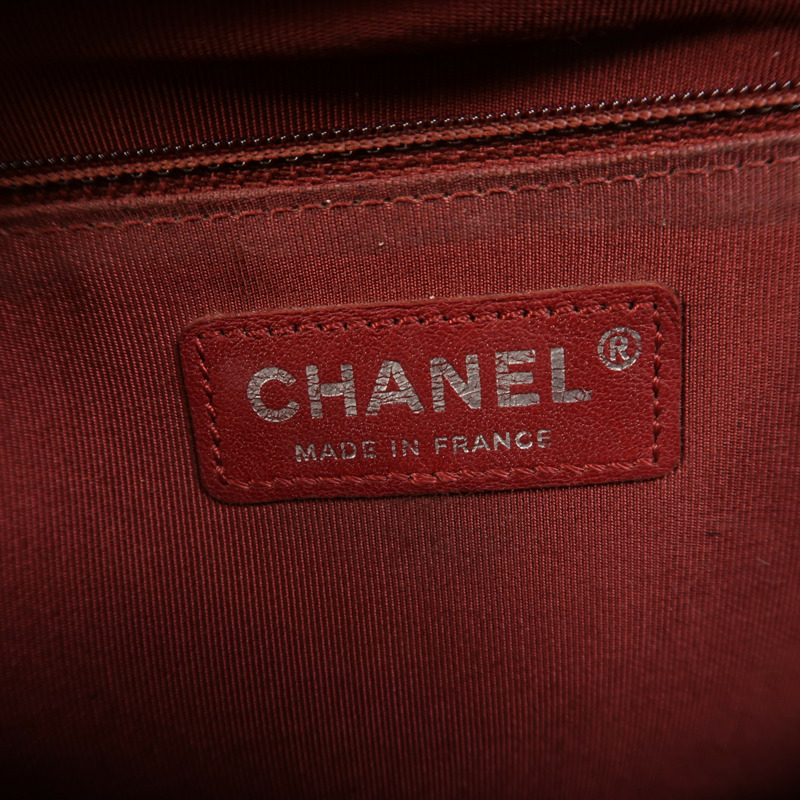 CHANEL 牛皮皮革Boy 28銀扣鏈帶肩背袋-5