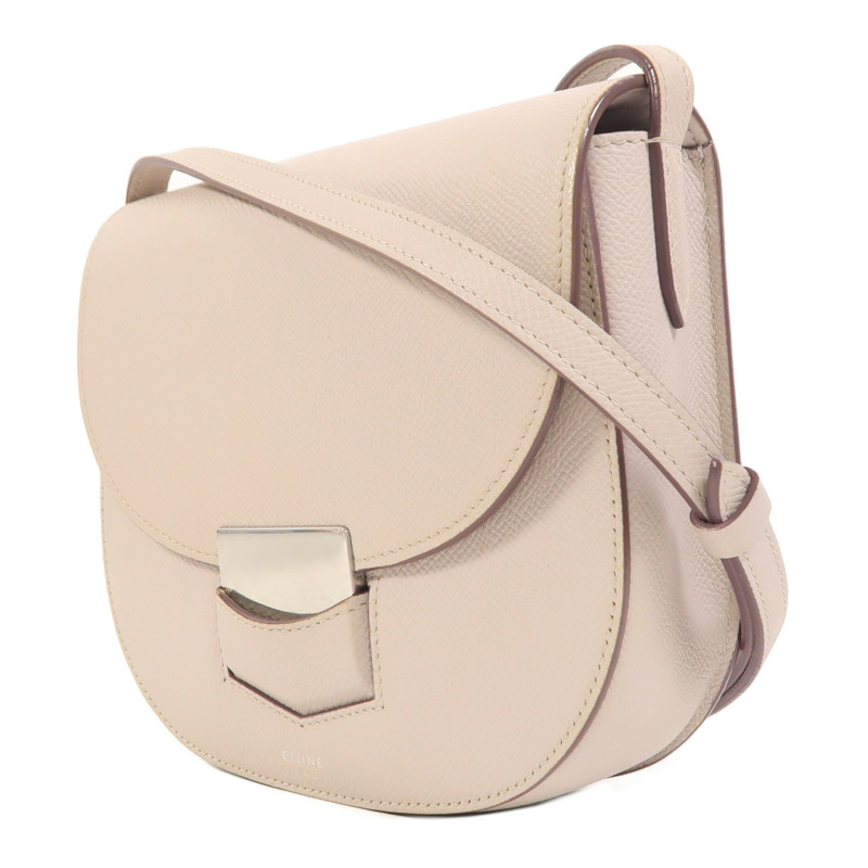CELINE 牛皮皮革Trotteur銀扣肩背袋-2