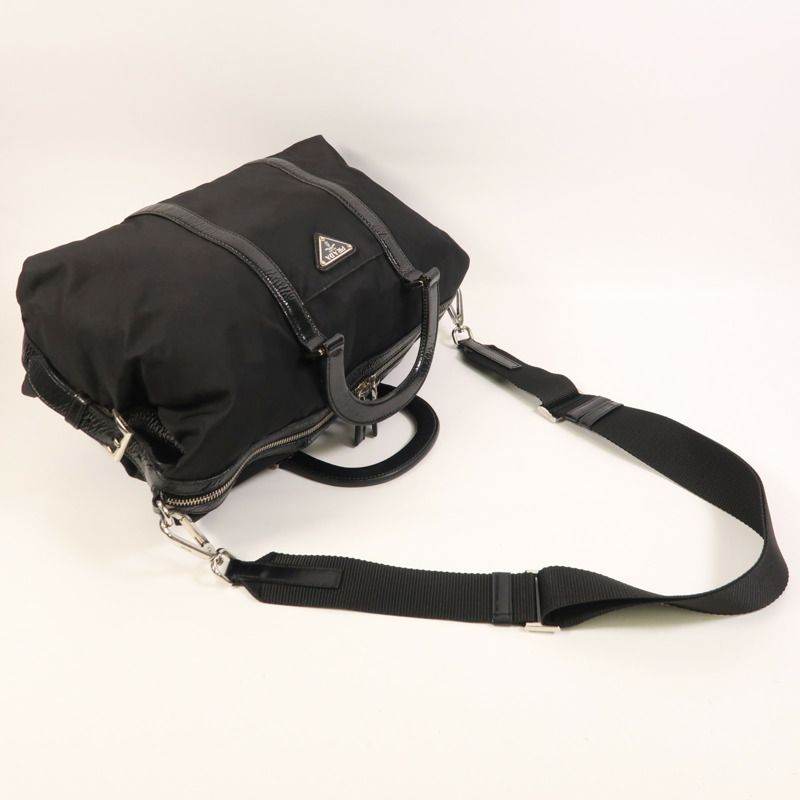 PRADA 尼龍2 Way Shoulder銀扣手挽肩背兩用袋-7